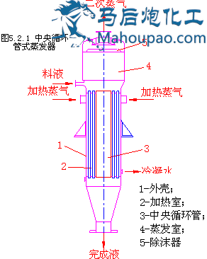 中央循环管式蒸发器模型图